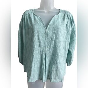NEW Dolan x Anthropologie Mixed Media Embroidered Blouse XS Mint Green